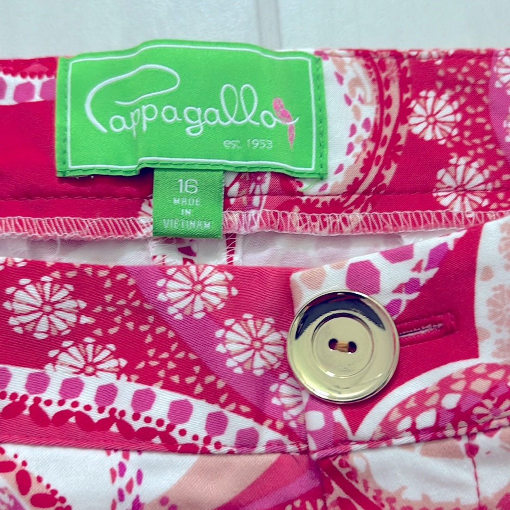 Pappagallo Women’s Scalloped Hem Shorts Paisley Print size 16 - Picture 2 of 5